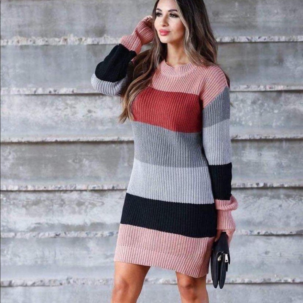Sweater dress, cardigan, long sleeve shirt, etc